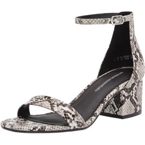 Amazon Essentials Women's Two Strap Heeled Sandal, Black White Faux Snake Skin, 2 UK Amazon Essentials Women's Two Strap Heeled Sandal, Black White Faux Snake Skin, 2 UK