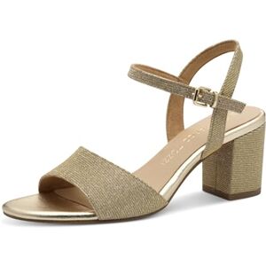 MARCO TOZZI Women's Block Heel Sandals, platinum, 7 UK MARCO TOZZI Women's Block Heel Sandals, platinum, 7 UK