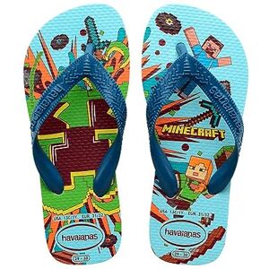 Havaianas Kids Minecraft Boys FlipFlop White/Blue Comfy 9/9.5 UK Child Havaianas Kids Minecraft Boys FlipFlop White/Blue Comfy 9/9.5 UK Child