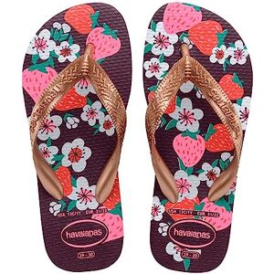 Havaianas Kids Flores Girls FlipFlop Eggplant/Rose Gold 9/9.5 UK Child Havaianas Kids Flores Girls FlipFlop Eggplant/Rose Gold 9/9.5 UK Child