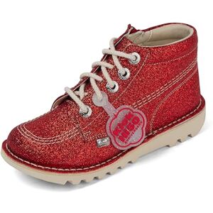Kickers Unisex Kids Kick Hi Glitter Text Ankle Boot, Red, 13 UK Child Kickers Unisex Kids Kick Hi Glitter Text Ankle Boot, Red, 13 UK Child