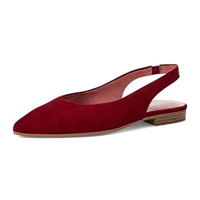 Tamaris Women's slingback pump with block heel Leather red 3.5 UK Tamaris Women's slingback pump with block heel Leather red 3.5 UK