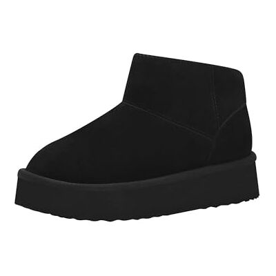 MARCO TOZZI Women's Leather Platform Boots, black, 4 UK MARCO TOZZI Women's Leather Platform Boots, black, 4 UK