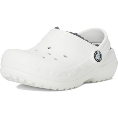 Crocs Kids Clogs, Classic Lined Clog T, White/Grey,6 UK Child Crocs Kids Clogs, Classic Lined Clog T, White/Grey,6 UK Child