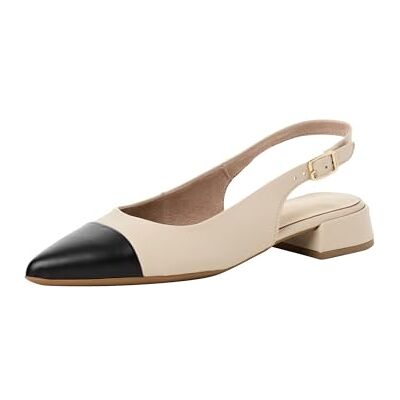 Tamaris Women's slingback pump with block heel beige 6.5 UK Tamaris Women's slingback pump with block heel beige 6.5 UK
