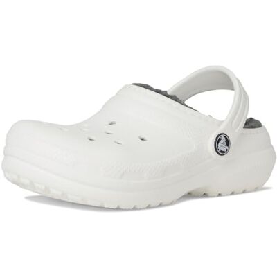 Crocs Kids Clogs, Classic Lined Clog K, White/Grey,3 UK Crocs Kids Clogs, Classic Lined Clog K, White/Grey,3 UK