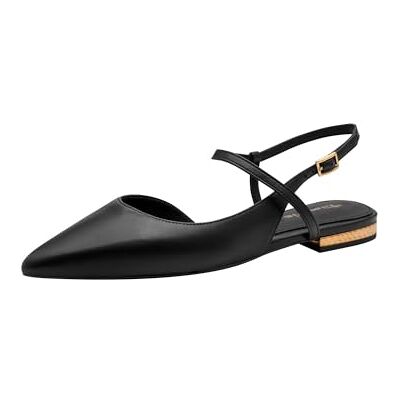 Tamaris Women's slingback pump with block heel Leather black 3.5 UK Tamaris Women's slingback pump with block heel Leather black 3.5 UK