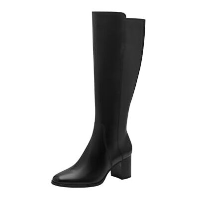 MARCO TOZZI Women's Elegant Leather High Heel Boots, black, 6 UK MARCO TOZZI Women's Elegant Leather High Heel Boots, black, 6 UK
