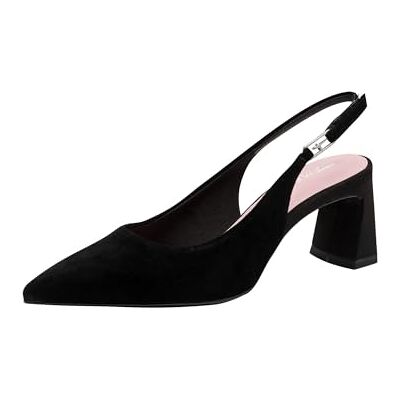 Tamaris Women's slingback pump with block heel Leather black 3.5 UK Tamaris Women's slingback pump with block heel Leather black 3.5 UK