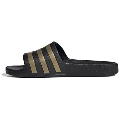 adidas Unisex Adilette Aqua Slides Core Black/Gold Metallic/Core Black 11 UK 46 EU adidas Unisex Adilette Aqua Slides Core Black/Gold Metallic/Core Black 11 UK 46 EU