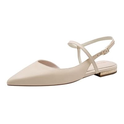 Tamaris Women's slingback pump with block heel Leather beige 3.5 UK Tamaris Women's slingback pump with block heel Leather beige 3.5 UK