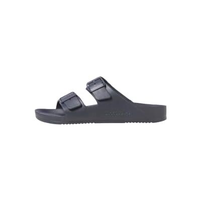 JACK & JONES Mens Sandal Double Buckle Adjustable Strap Open Toe Slides for Men Summer, Beach, Hiking, walking, Anthracite Colour, Size- 7 UK JACK & JONES Mens Sandal Double Buckle Adjustable Strap Open Toe Slides for Men Summer, Beach, Hiking, walking, Anthracite Colour, Size- 7 UK