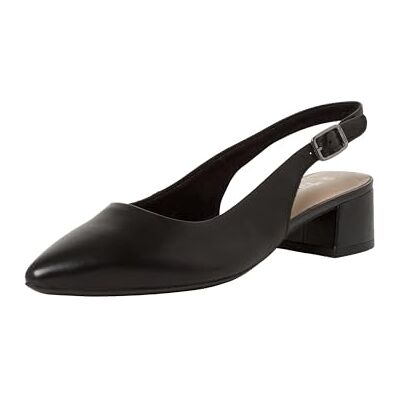 Tamaris Women's slingback pump with block heel Leather black 3.5 UK Tamaris Women's slingback pump with block heel Leather black 3.5 UK