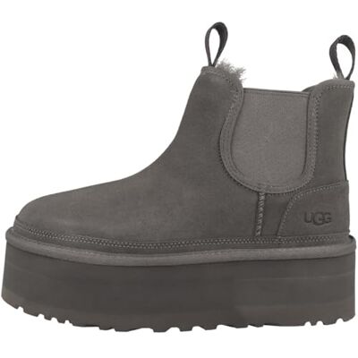 UGG Women's Neumel Platform Chelsea Classic Boot, Grey, UK 10 UGG Women's Neumel Platform Chelsea Classic Boot, Grey, UK 10