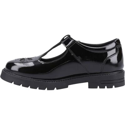 Hush Puppies Fiona Girls Leather School Shoes Patent Black Hush Puppies Fiona Girls Leather School Shoes Patent Black