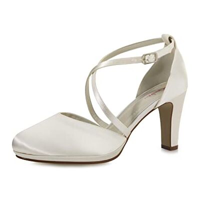 Rainbow Club Bridal Shoes Olaila Ladies, Two-Piece Pumps, Ivory/Cream, Satin, Simple, Comfortably Padded, Strap, Size 38.5 EU (UK 5.5) Rainbow Club Bridal Shoes Olaila Ladies, Two-Piece Pumps, Ivory/Cream, Satin, Simple, Comfortably Padded, Strap, Size 38.5 EU (UK 5.5)