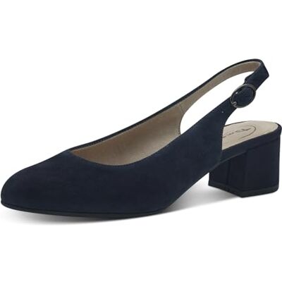 Tamaris Comfort Women’s Slingback Pumps Leather Elegant, Navy Suede, 5 UK Tamaris Comfort Women’s Slingback Pumps Leather Elegant, Navy Suede, 5 UK