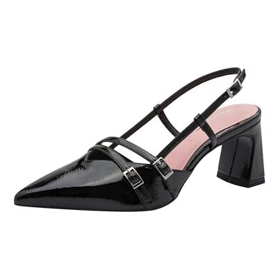 Tamaris Women's slingback pump with block heel black 3.5 UK Tamaris Women's slingback pump with block heel black 3.5 UK