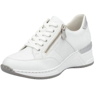 Rieker Frühjahr/Sommer, Women’s Low-Top Sneakers, White (Weiss/Weiss-Silber/Argento/ 80 80), 8 UK (42 EU) Rieker Frühjahr/Sommer, Women’s Low-Top Sneakers, White (Weiss/Weiss-Silber/Argento/ 80 80), 8 UK (42 EU)