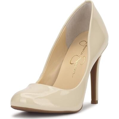 Jessica Simpson Women's Calie Round Toe Classic Heels Pumps Shoes, Soft Ivory Crinkle Patent, 4.5 UK Jessica Simpson Women's Calie Round Toe Classic Heels Pumps Shoes, Soft Ivory Crinkle Patent, 4.5 UK