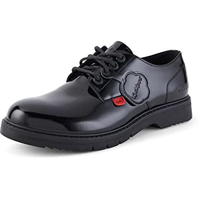 Kickers Women's Finley Lo Patent Leather School Shoes Smart Everyday School Look Everyday Comfort Fit, Cushioned for All-Day Wear, Black, 5 UK Kickers Women's Finley Lo Patent Leather School Shoes Smart Everyday School Look Everyday Comfort Fit, Cushioned for All-Day Wear, Black, 5 UK