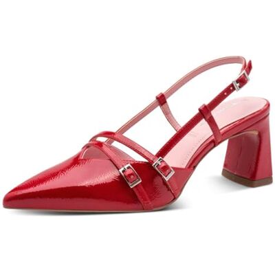 Tamaris Women's slingback pump with block heel red 3.5 UK Tamaris Women's slingback pump with block heel red 3.5 UK