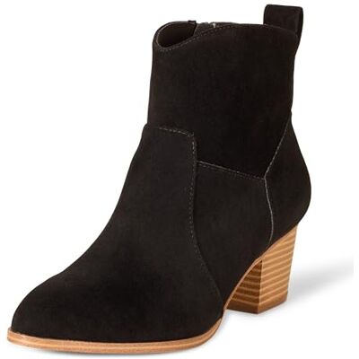 Amazon Essentials Women's Western Cowboy Ankle Boots with Stacked Heel, Black, 11 UK Amazon Essentials Women's Western Cowboy Ankle Boots with Stacked Heel, Black, 11 UK