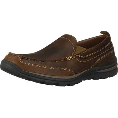 Skechers Men's Superior Gains Loafer, Dark Brown, 6.5 UK X-Wide Skechers Men's Superior Gains Loafer, Dark Brown, 6.5 UK X-Wide