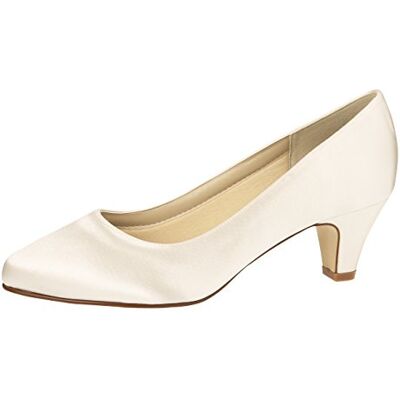 Rainbow Club Bridal Shoes Megan Ladies' Pumps, Ivory/Cream, Comfortably Padded, Simple, Funnel Heel, Satin, Size 39.5 (UK 6.5) Rainbow Club Bridal Shoes Megan Ladies' Pumps, Ivory/Cream, Comfortably Padded, Simple, Funnel Heel, Satin, Size 39.5 (UK 6.5)