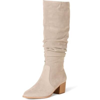 Amazon Essentials Women's Tall Block-Heeled Boots, Grey, 7.5 UK Amazon Essentials Women's Tall Block-Heeled Boots, Grey, 7.5 UK