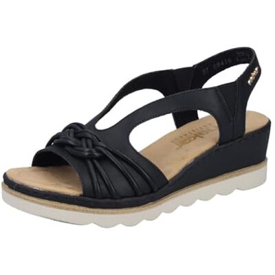 Rieker Women's 67471 Wedge Sandals, Black, 40 EU Rieker Women's 67471 Wedge Sandals, Black, 40 EU