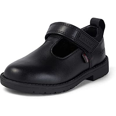 Kickers Girl's Lachly T-Bar Leather School Shoes Elegant T-Bar Style Everyday Comfort Fit, Cushioned for All-Day Wear, Black, 5 UK Child Kickers Girl's Lachly T-Bar Leather School Shoes Elegant T-Bar Style Everyday Comfort Fit, Cushioned for All-Day Wear, Black, 5 UK Child