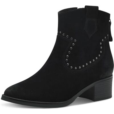 MARCO TOZZI Women's Leather Cowboy Ankle Boots with Heel, black, 9 UK MARCO TOZZI Women's Leather Cowboy Ankle Boots with Heel, black, 9 UK