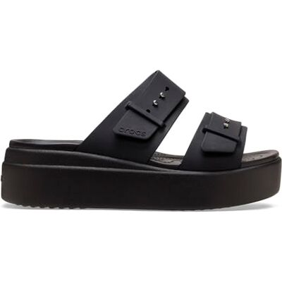 Crocs Brooklyn Buckle Low Wedge W, Women's, Sandals Black, 6 UK Women Crocs Brooklyn Buckle Low Wedge W, Women's, Sandals Black, 6 UK Women