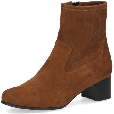 CAPRICE Women's heeled ankle boots with zipper Vegan, Brown (Brown Stretch), 3.5 UK CAPRICE Women's heeled ankle boots with zipper Vegan, Brown (Brown Stretch), 3.5 UK