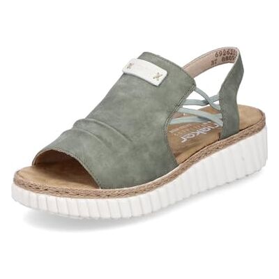 Rieker Women's Wedge Sandals 69262, Women's Sandals, Green 52, 6 UK Rieker Women's Wedge Sandals 69262, Women's Sandals, Green 52, 6 UK