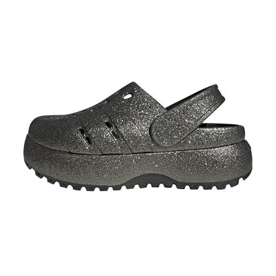 adidas Women's Adilette Platform Clog, core Black/Shiny Silver, 9 UK adidas Women's Adilette Platform Clog, core Black/Shiny Silver, 9 UK