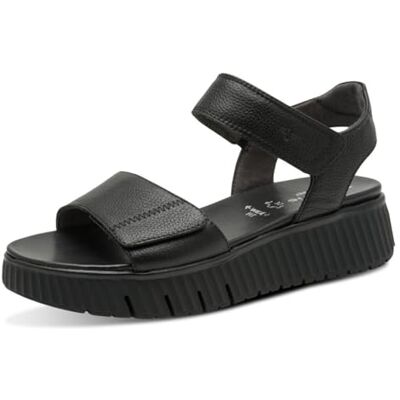 Tamaris Comfort Women’s Flat Leather Sandals Platform, Black, 6 UK Tamaris Comfort Women’s Flat Leather Sandals Platform, Black, 6 UK