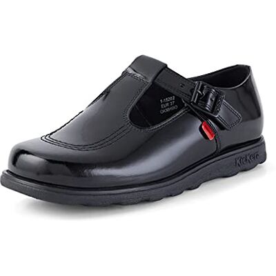 Kickers Women's Fragma T-Buckle Black Leather School Shoes Smart Everyday School Look Everyday Comfort Fit, Cushioned for All-Day Wear, Black, 6.5 UK Kickers Women's Fragma T-Buckle Black Leather School Shoes Smart Everyday School Look Everyday Comfort Fit, Cushioned for All-Day Wear, Black, 6.5 UK