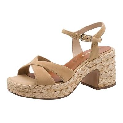 Tamaris Women's Platform Sandal Leather brown 4 UK Tamaris Women's Platform Sandal Leather brown 4 UK