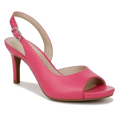 LifeStride Women's Teller 2 Slingback Peep Toe Pumps Heeled Sandal, French Pink, 7.5 Wide LifeStride Women's Teller 2 Slingback Peep Toe Pumps Heeled Sandal, French Pink, 7.5 Wide