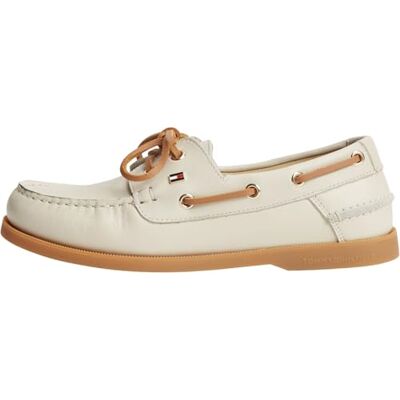 Tommy Hilfiger Women's Th Flag Boat Shoe Core Leather Fw0fw09463 Tommy Hilfiger Women's Th Flag Boat Shoe Core Leather Fw0fw09463