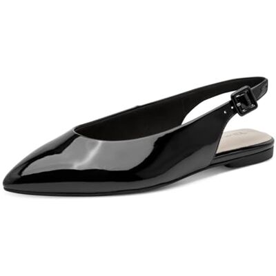 Tamaris Women's slingback pump flat black 6.5 UK Tamaris Women's slingback pump flat black 6.5 UK