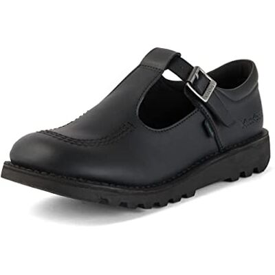 Kickers Girl's Kick T Bar Black School Shoes Classic & Stylish Extra Comfortable Premium Quality, Black, 5 UK Child Kickers Girl's Kick T Bar Black School Shoes Classic & Stylish Extra Comfortable Premium Quality, Black, 5 UK Child