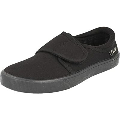Clarks Hopper Run Kid Textile Plimsolls In Black Standard Fit Size 7½ Clarks Hopper Run Kid Textile Plimsolls In Black Standard Fit Size 7½