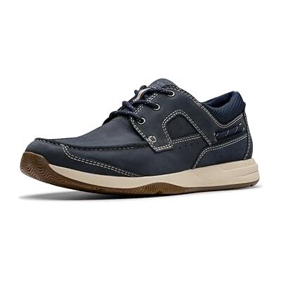 Clarks Men's Sailview Lace Boat Shoe, Navy Nubuck, 7 UK Wide Clarks Men's Sailview Lace Boat Shoe, Navy Nubuck, 7 UK Wide