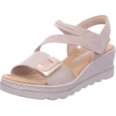 Rieker Women's 67410 Wedge Sandals, Beige, 42 EU Rieker Women's 67410 Wedge Sandals, Beige, 42 EU