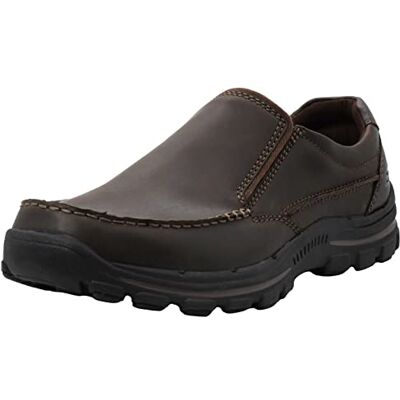 Skechers Men's Braver-Rayland Slip-On Loafer, Dark Brown Leather, 7 UK Skechers Men's Braver-Rayland Slip-On Loafer, Dark Brown Leather, 7 UK