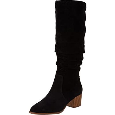 Amazon Essentials Women's Tall Block-Heeled Boots, Black, 7 UK Wide Amazon Essentials Women's Tall Block-Heeled Boots, Black, 7 UK Wide