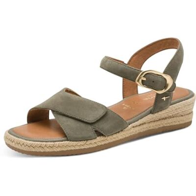 Tamaris Comfort Women's Wedge/Plat Sand MultiAdjustable Wedge Sandal, Sage Suede, 37 EU Tamaris Comfort Women's Wedge/Plat Sand MultiAdjustable Wedge Sandal, Sage Suede, 37 EU